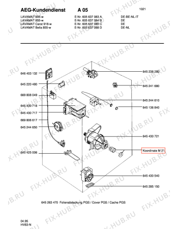 Взрыв-схема стиральной машины Aeg LAVCARAT 918 - Схема узла Electrical equipment