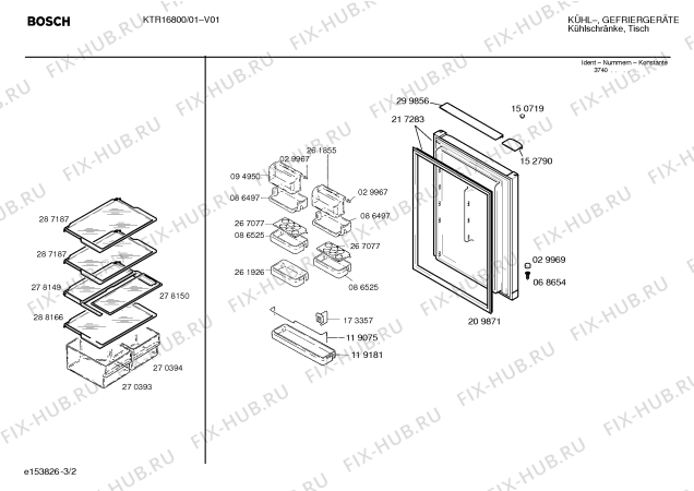 Схема №2 KTR16800 с изображением Дверь для холодильной камеры Bosch 00217283