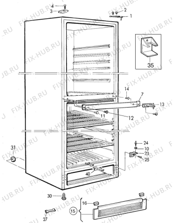 Взрыв-схема холодильника Electrolux TR1171G - Схема узла C10 Cabinet