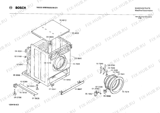 Взрыв-схема стиральной машины Bosch WMV6525 - Схема узла 02