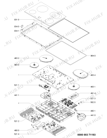 Схема №1 ACM 742/BA с изображением Микромодуль для плиты (духовки) Whirlpool 480121102909