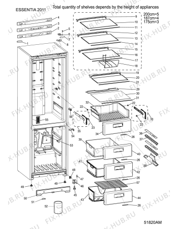 Взрыв-схема холодильника Hotpoint-Ariston NEBYH18242F (F086583) - Схема узла