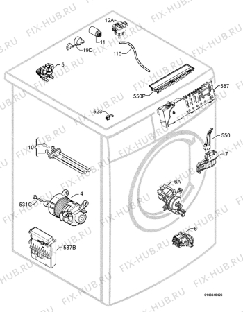 Взрыв-схема стиральной машины Privileg 00890619_20897 - Схема узла Electrical equipment 268