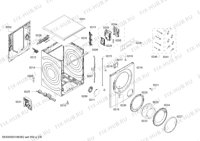 Взрыв-схема стиральной машины Bosch WVG30460IN - Схема узла 02