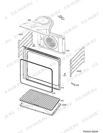 Взрыв-схема плиты (духовки) Zanussi ZOS35902XU - Схема узла Oven