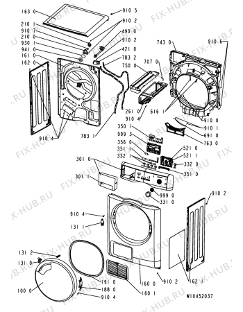 Схема №2 AZI-HP 7671 с изображением Блок управления для стиралки Whirlpool 481010439455