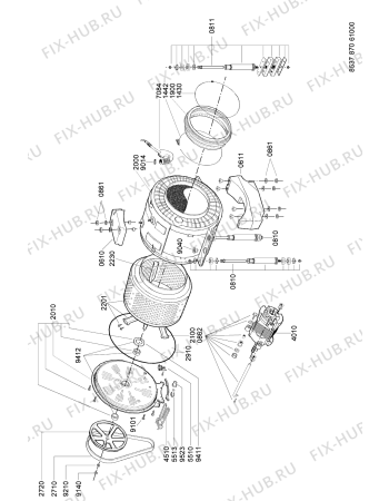 Схема №2 AWG 870 с изображением Проводка для стиральной машины Whirlpool 481232178164