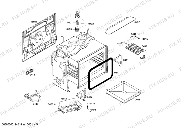 Взрыв-схема плиты (духовки) Bosch HSG223020E - Схема узла 04