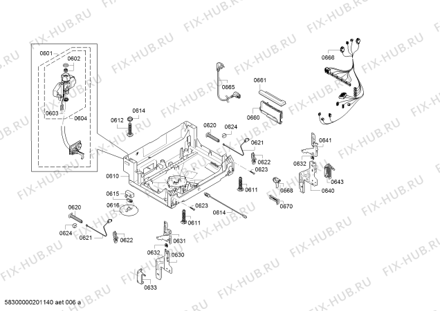 Взрыв-схема посудомоечной машины Bosch SME88TD01E, SuperSilencePlus - Схема узла 06