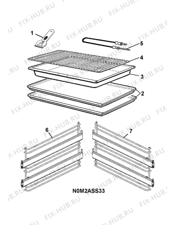 Взрыв-схема плиты (духовки) Voss Electrolux ELK62530RF 230V - Схема узла H10 Oven Furniture, Users manual