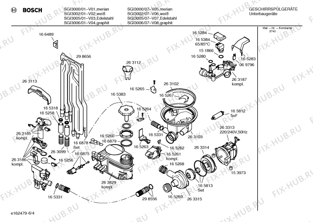 Схема №5 SGI3006 с изображением Передняя панель для посудомойки Bosch 00351761