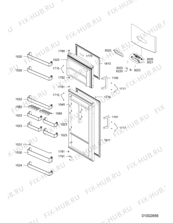 Схема №2 MTM5523NEGM с изображением Втулка двери для холодильной камеры Whirlpool 481244688172