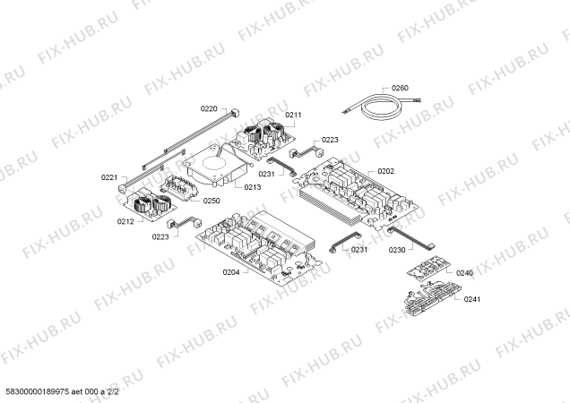 Взрыв-схема плиты (духовки) Bosch PIJ611BB1E - Схема узла 02