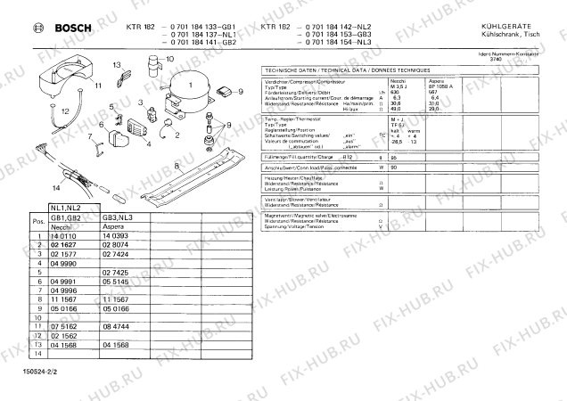Взрыв-схема холодильника Bosch 0701184142 KTR182 - Схема узла 02