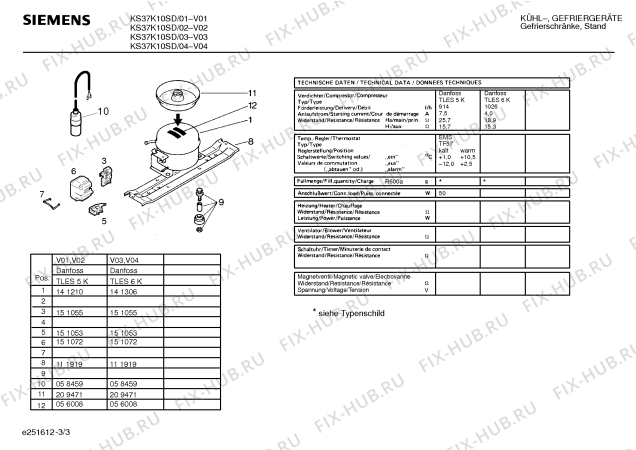Взрыв-схема холодильника Siemens KS37K10SD - Схема узла 03