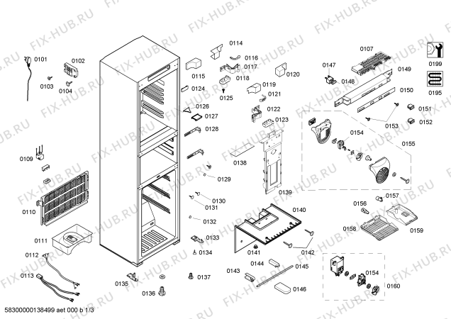Схема №2 KKF28946TI с изображением Дверь для холодильной камеры Bosch 00248311