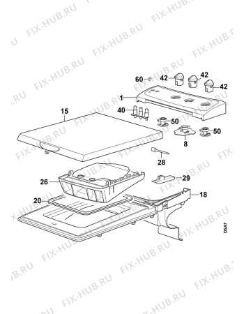Взрыв-схема стиральной машины Electrolux EW935T - Схема узла Control panel and lid