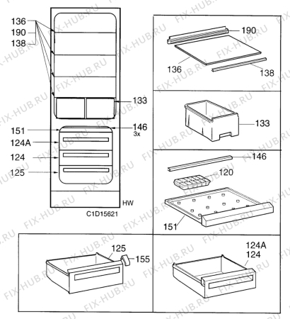 Взрыв-схема холодильника Arthurmartinelux AR8419B - Схема узла Accessories Refrigerator