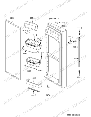 Схема №5 KSN 6500/A IN с изображением Дверь для холодильника Whirlpool 481241829895