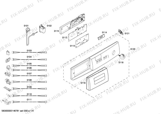 Схема №3 4TS851A с изображением Ручка выбора программ для стиральной машины Bosch 00610999