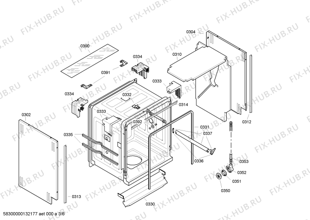 Схема №4 SL5KLH1AU с изображением Передняя панель для посудомоечной машины Bosch 00668313