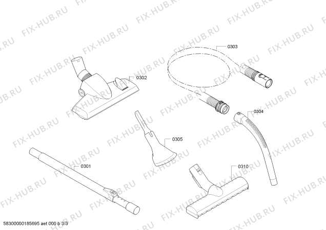 Взрыв-схема пылесоса Profilo PSP4430 PROFILO Bag-less Hepa - Схема узла 03