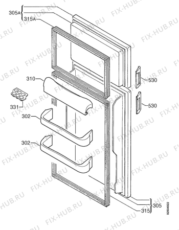 Взрыв-схема холодильника Privileg 113505_4750 - Схема узла Door 003
