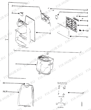 Взрыв-схема пылесоса Electrolux Z1725 - Схема узла Section 2