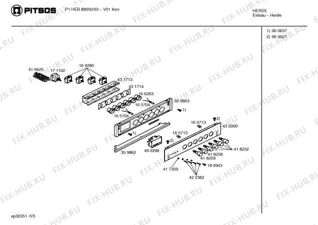Схема №3 P1HEB88050 с изображением Ручка выбора температуры для плиты (духовки) Bosch 00418258