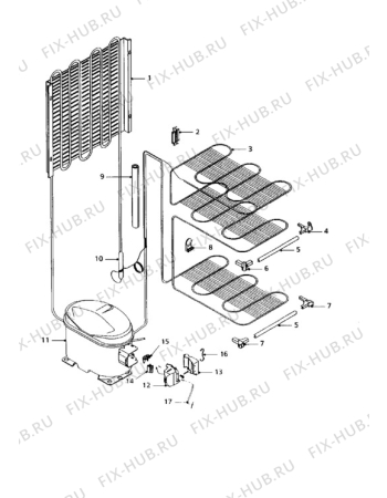 Взрыв-схема холодильника Electrolux EU0942T - Схема узла Cooling system 017