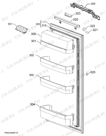 Взрыв-схема холодильника Electrolux IK247SEEV - Схема узла Door