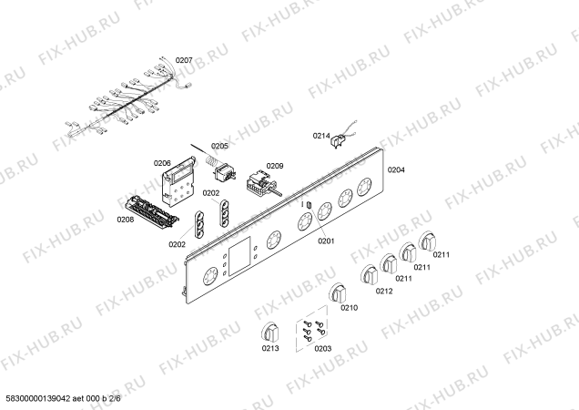 Схема №5 FRM5500 с изображением Панель управления для электропечи Bosch 00662916