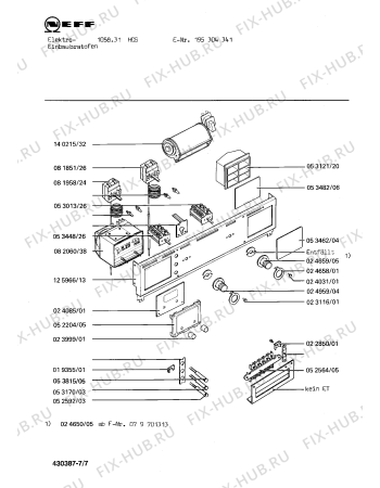 Взрыв-схема плиты (духовки) Neff 195304341 1058.31HCS - Схема узла 07