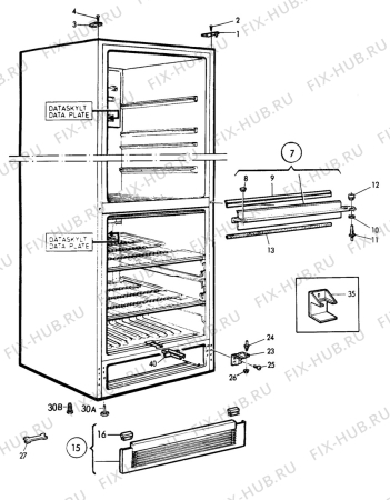 Взрыв-схема холодильника Electrolux TR1174S - Схема узла C10 Cabinet