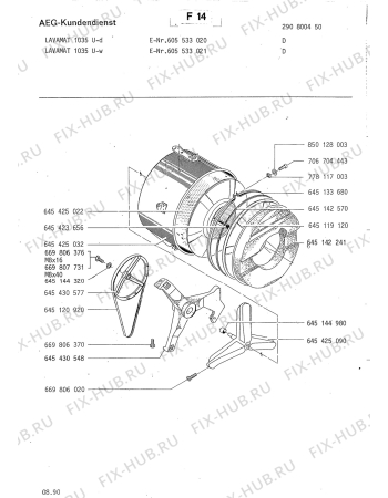 Взрыв-схема стиральной машины Aeg LAV1035 U W - Схема узла Section2