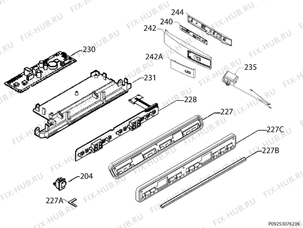 Взрыв-схема холодильника Aeg SCE8192VTS - Схема узла Command panel 037