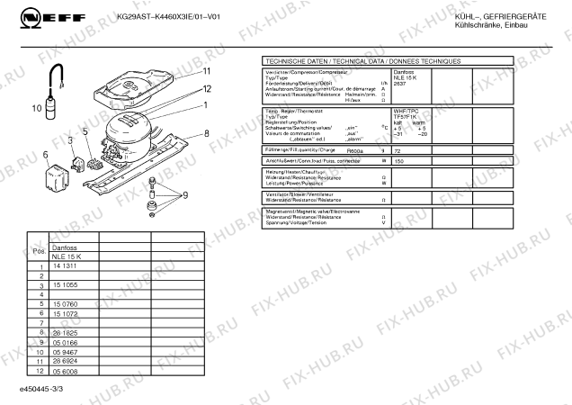 Взрыв-схема холодильника Neff K4460X3IE - Схема узла 03