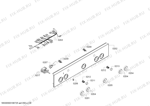 Взрыв-схема плиты (духовки) Siemens HP22B510Q - Схема узла 02