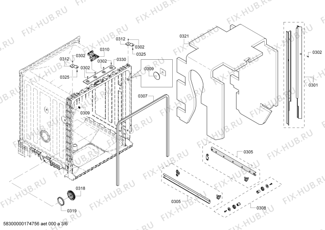 Взрыв-схема посудомоечной машины Kenmore S36KML35UC Kenmore - Схема узла 03