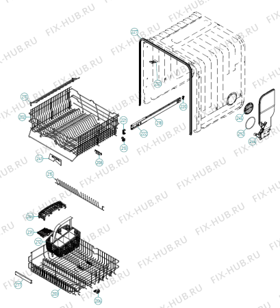 Взрыв-схема посудомоечной машины Asko D5424 FS IL   -White (401556, DW90.1) - Схема узла 02