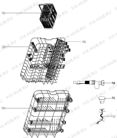 Взрыв-схема посудомоечной машины Gorenje GV53111 (571915, WQP8-GDFI1) - Схема узла 07