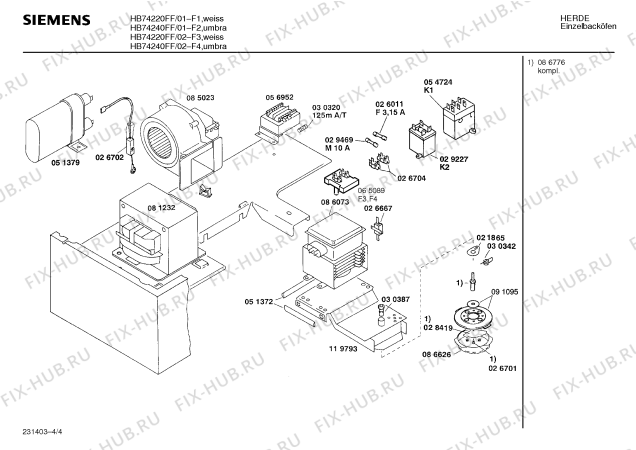 Взрыв-схема плиты (духовки) Siemens HB74240FF - Схема узла 04