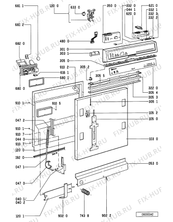 Схема №1 GSI 4743 TW-WS с изображением Обшивка для посудомойки Whirlpool 481245379646