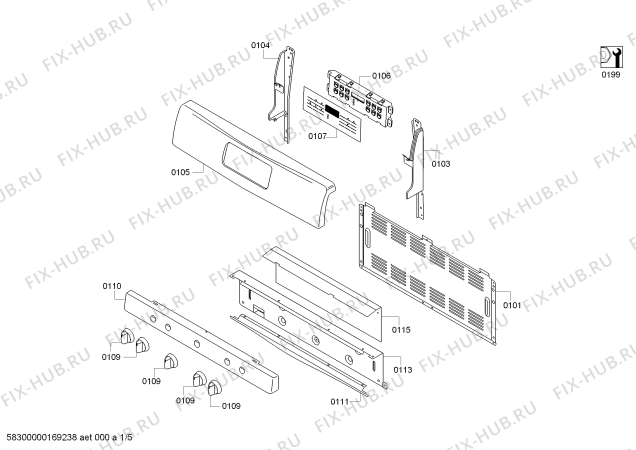 Схема №4 HGS5L53UC с изображением Панель для духового шкафа Bosch 00688076