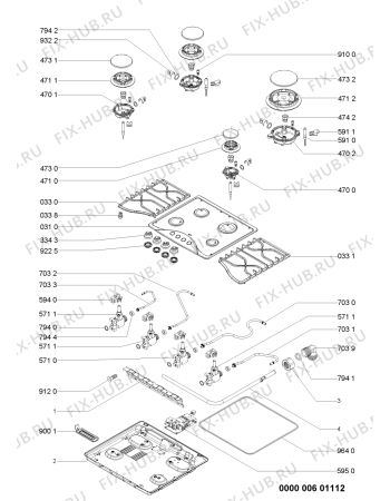 Схема №1 AKS 389/NB с изображением Краник для плиты (духовки) Whirlpool 481236058538