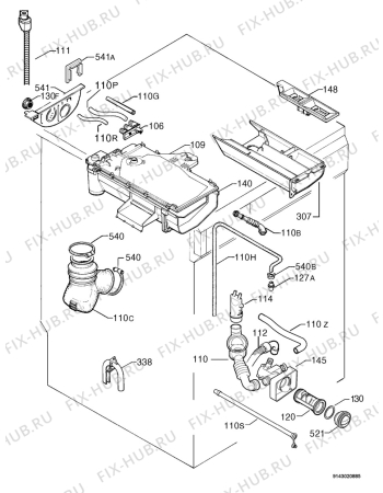 Взрыв-схема стиральной машины Rex Electrolux R1600ITS - Схема узла Hydraulic System 272