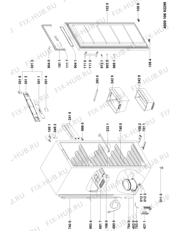 Схема №1 PFV 201W A+ с изображением Фитинг для холодильной камеры Whirlpool 481050321371
