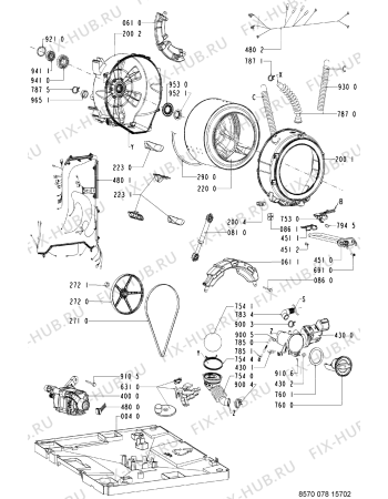 Взрыв-схема стиральной машины Indesit AWM89072 (F091330) - Схема узла