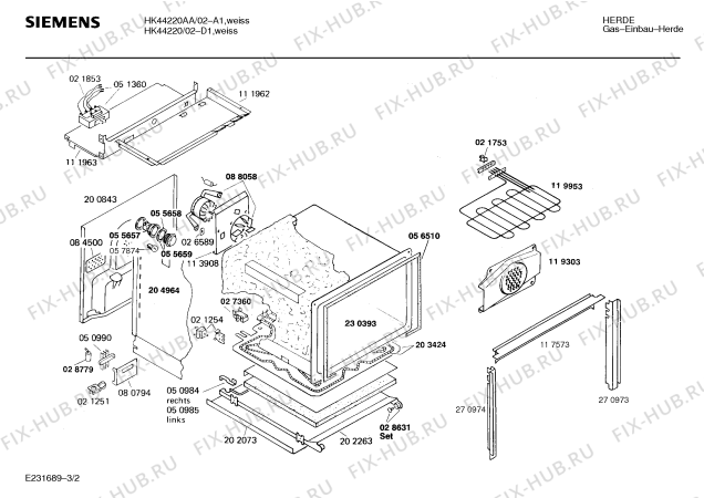 Схема №3 HK44220NL с изображением Панель для электропечи Siemens 00284001