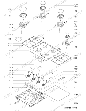 Схема №1 GMA 6411/IXL с изображением Поверхность для духового шкафа Whirlpool 481010587770